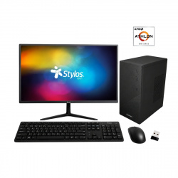 Computadora completa AMD Athlon 3000G 8GB RAM SSD 120GB Monitor 19" Kit